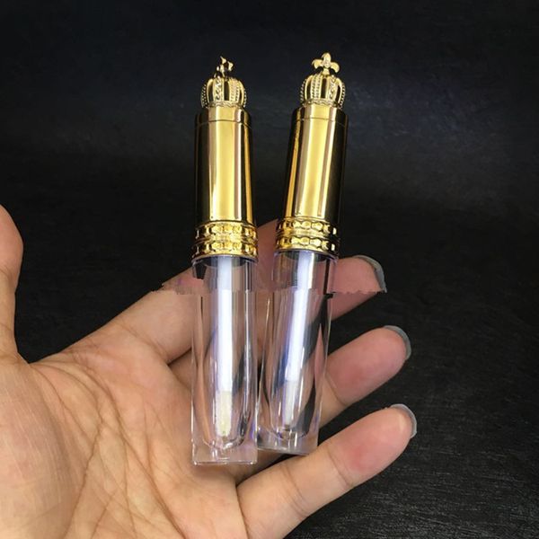 

20/50pcs 8ml gold crown cosmetic lip gloss wand tube empty clear makeup lipgloss lipstick brush bottle diy beauty eyelash bottle