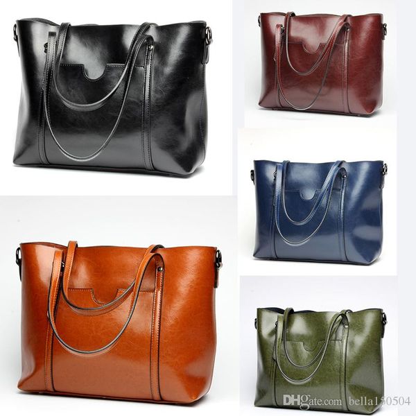 

genuine leather totes with shoulder belts ladies casual handbags large volume middle totes 3 layers inside single shoulder bag