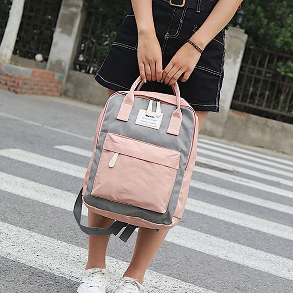 

women canvas backpacks candy color waterproof school bags for teenagers girls lapbackpacks patchwork backpack #t35