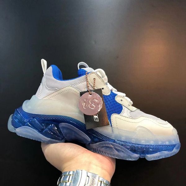

triple s sneaker blue clear sole triple designer sneakers triple vintage chaussette men women shoes discount des chaussures newest