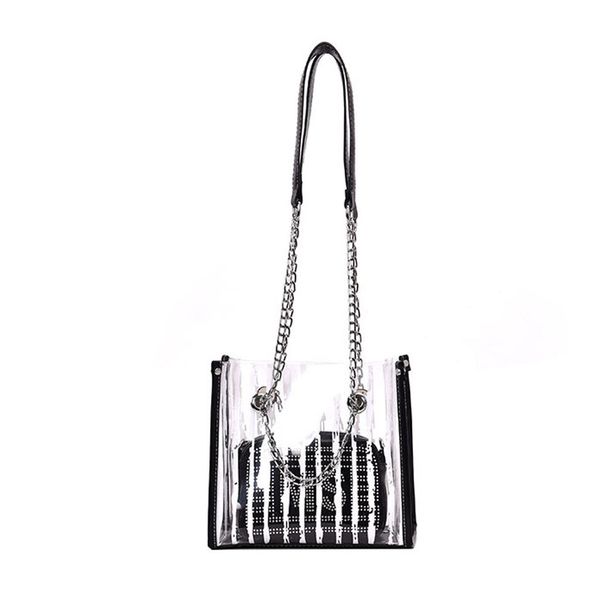 

maison fabre fashion transparent jelly crossbody bags summer new trend woman simple chain shoulder bag female pvc waterproof bag
