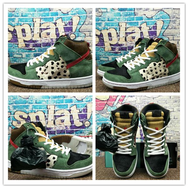 

new arrive sb dunk high dog walker basketball shoes for mens black green trainers designer brand sport sneakers size 36-45