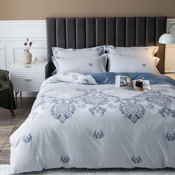 

svetanya bohemian mandala paisley duvet cover set flat sheet silky egyptian cotton bedlinens 4pcs  king size bedding set