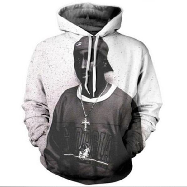 

men/women fashion rapper tupac 2pac latest harajuku style 3d funny printed crewneck sweatshirt fashion casual 3d hoodies h543, Black
