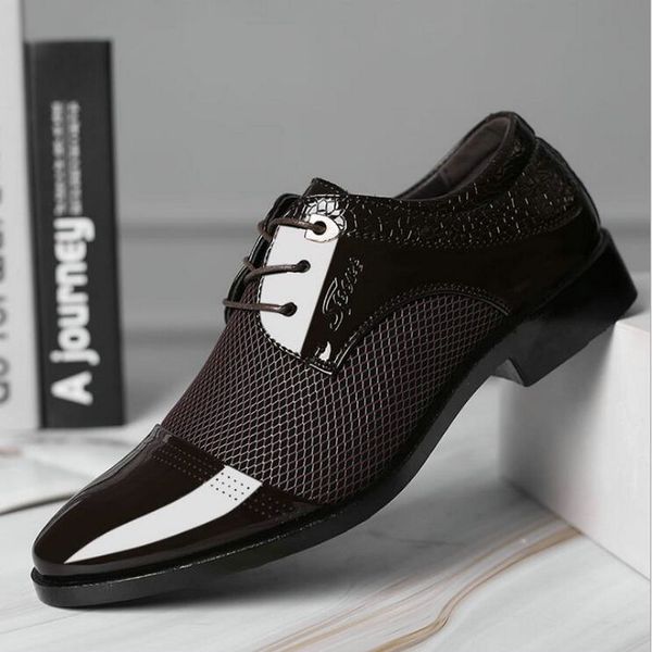 

new arrival men formal slip on shoes pu leather flat shoes masculino male business shoes, Black