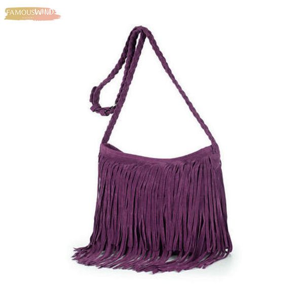 

women tassel fringe shoulder messenger casual suede hand bag purse drop shipping 2020 new arrival