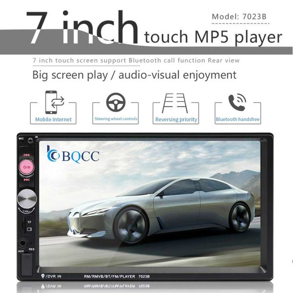 

autoradio bluetooth rear view camera remote control 2din 7023b car radio 7" touch in dash auto audio player mp5