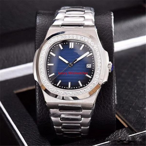 

2019 luxury a3aa men's diamond watch automatic mechanical stainless steel strap nautilus men mens watch watches wristwatches, Slivery;brown