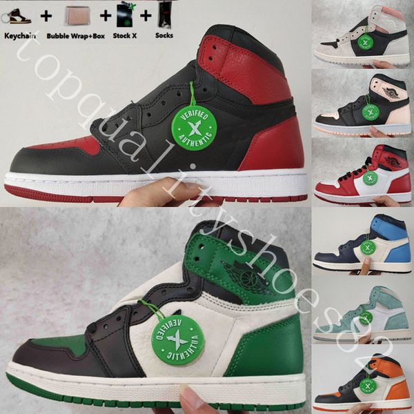 

with box stock x pine green banned chicago 1 travis scotts 1s mens basketball shoes fearless unc blue shadow designer sneakers