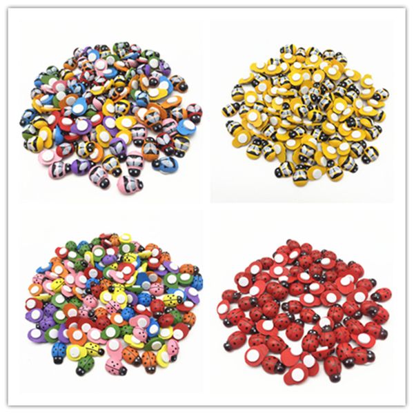 

1000pcs 9x12mm wooden honey bees/ladybugs/ladybirds sticker flatbacks easter crafts embellishents self-adhesive scrapbooking