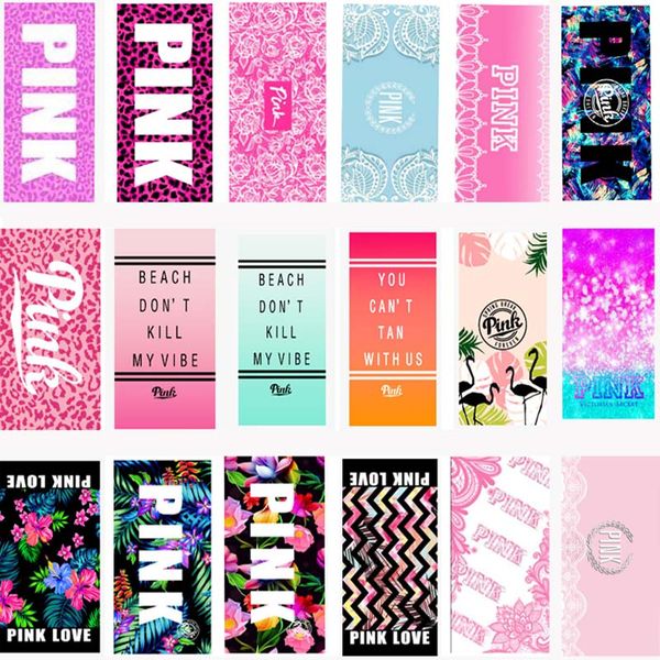 

70 140cm pink letter blanket oft beach towel 35 75cm bath towel wimming camping bath yoga mat beach chair cover hh7 1011