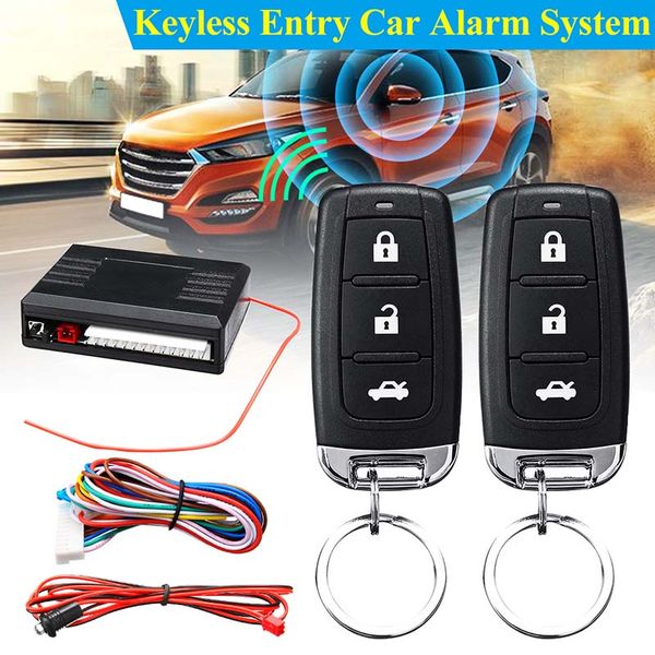 

universal one-way car alarm vehicle system protection security system keyless entry siren + 2 remote control burglar