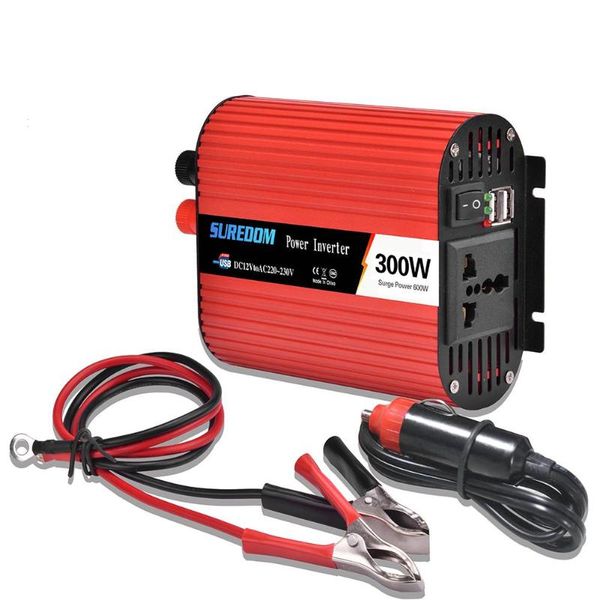 

dual usb 300w wadc 12v to ac 220v portable car power inverter charger converter adapter dc 12 to ac 220 modified sine wave