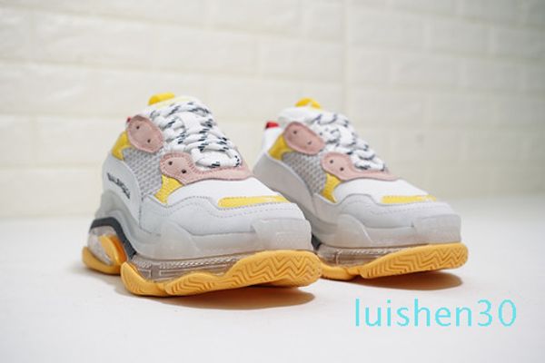 

2019 new париж кристалл донные triple-s досуг обувь обувь платформы тройной кроссовки для mens женщин vintage kanye дедушкой trainer 11 l14, Black