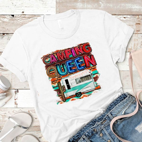 

women female camping flower laides women bottle shirt summer printed graphic mujer camisa tshirt tees clothing t-shirt, White