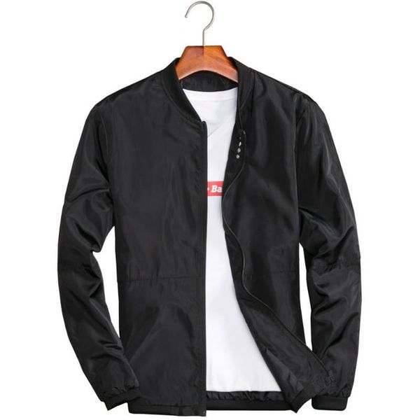 

2019 new spring autumn casual solid fashion slim men bomber jacket male baseball men's windbreaker jackets coat men's jacket 5xl, Black;brown
