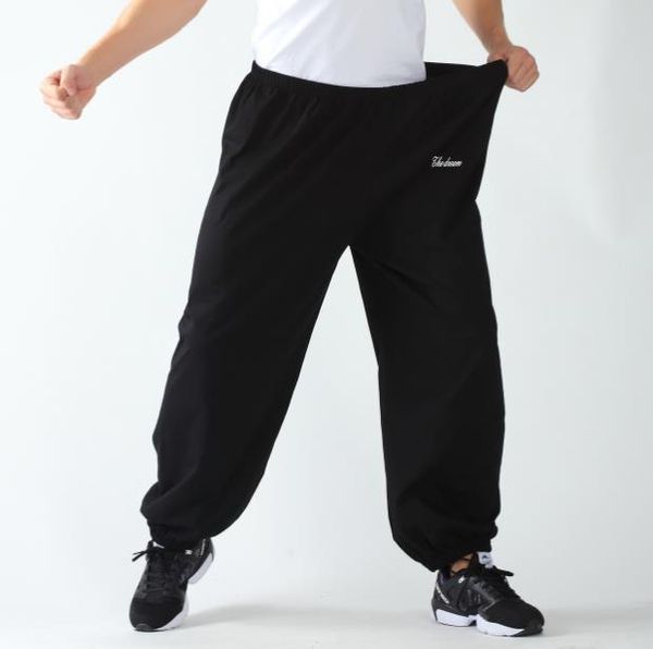 

summer pants men male fashion joggers sweat pants tide loose home trousers leisure slacks large size xxxl men's thin bottoms, Black