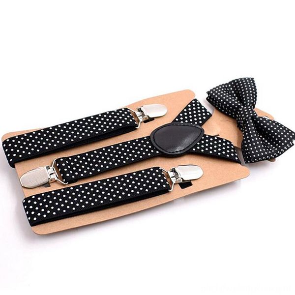 

suspender clip kids set dot boy body suit suspenders belts & accessories party causal bow tie fashion baby girl toddler cute children, Black;white