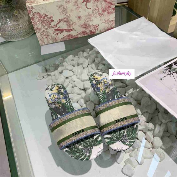 

dazzle flowers women sandals designer slippers flip flops striped beach causal shoes embroidery sandal, Black