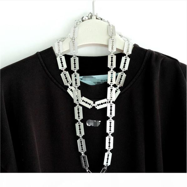 

harajuku streetwear blade chain necklace punk accessory for women men rock chain choker necklaces dropshipping, Silver