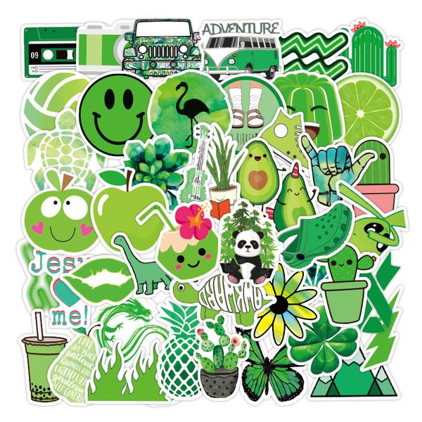 

new style 50pcs vsco green graffiti waterproof stickers personalized fashion luggage stickers car motorcycle cup stickers