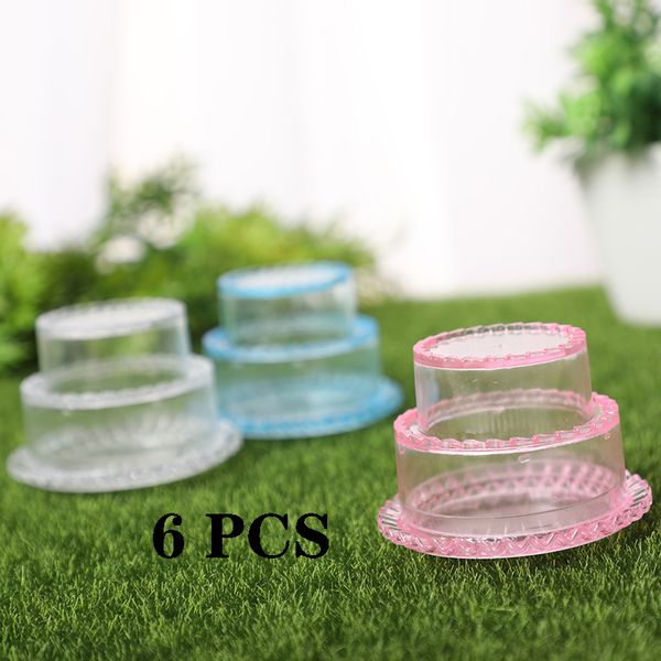 

new 6 pcs transparent ps grade plastic candy box cake model shape candy box storage