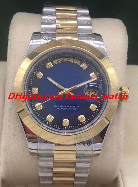 

luxury watch 6 style 41mm stainless steel bracelet custom dial with diamonds automatic fashion men's watches wristwatch, Slivery;brown