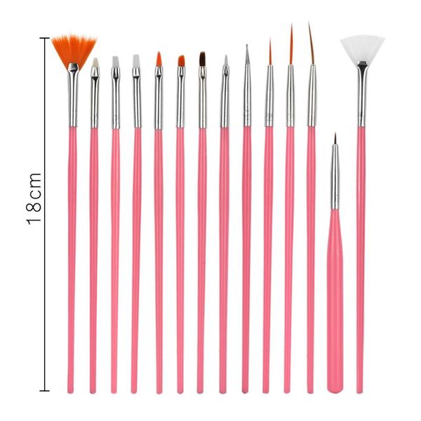 

15pcs/set nail brush for manicure gel brush for nail art gradient gel polish painting tool, Yellow