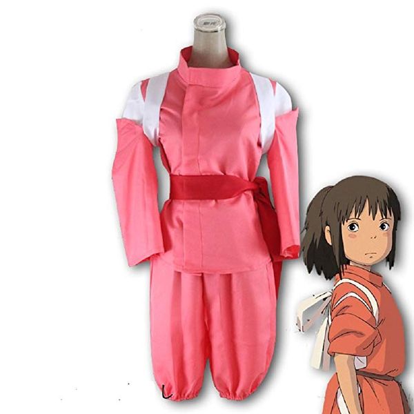 spirited away cosplay ogino chihiro costume kimono suit, Black.