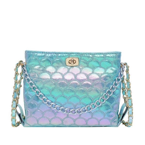 

hg женский наплечная сумка новый цвет рыбья чешуя мода цепи ведро сумка дикий плечо перекинул сумочку