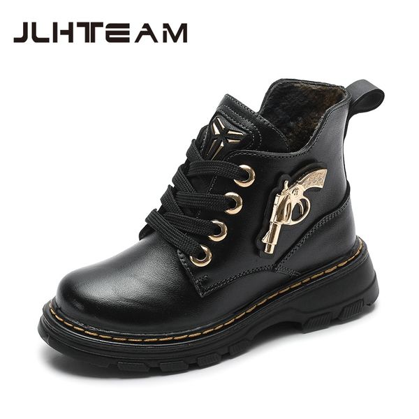 

2019 новая осень зима теплые сапоги из натуральной кожи высокого качества дети снегоступы мальчики удобные дети горячие случайные, Black;grey