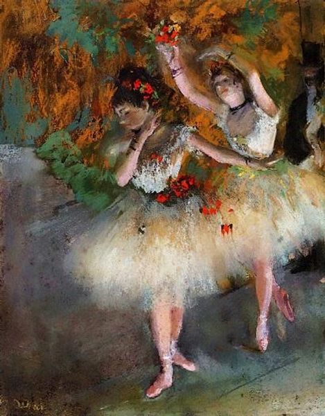 

edgar degas two dancers on a stage handpainted & hd print impressionism portrait art oil painting on canvas p210