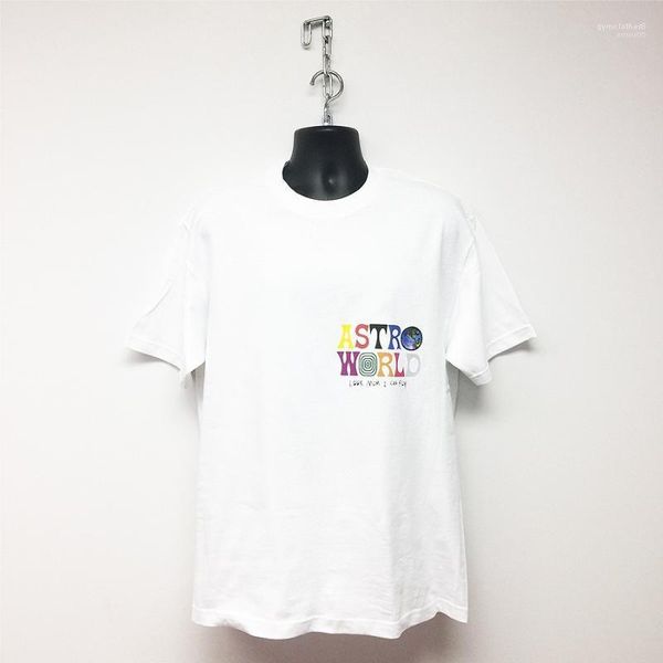 

одежда crew neck коротким рукавом тройники трэвис скотт astroworld mens летний дизайнер tshirts письмо версия для печати земля логотип homme, White;black