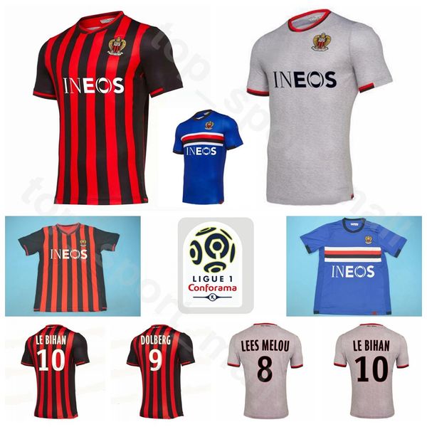 

мужчины футбол 2019 kits рубашка 2020 ogc nice 25 уилан сайприен джерси главная 9 kasper dolberg 8 pierre лис-melou 14 игнатий ganago футбол, Black;yellow