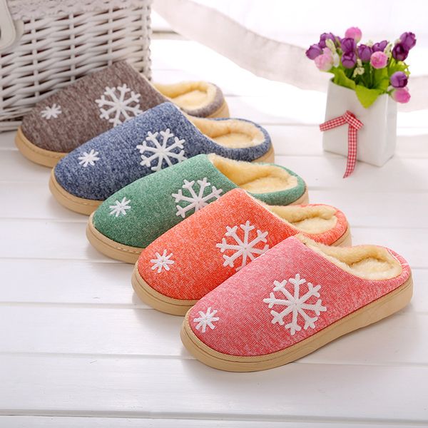 

men and women winter warm cotton slippers home shoes non-slip soft couple cotton slippers thick bottom indoor non-slip, Black