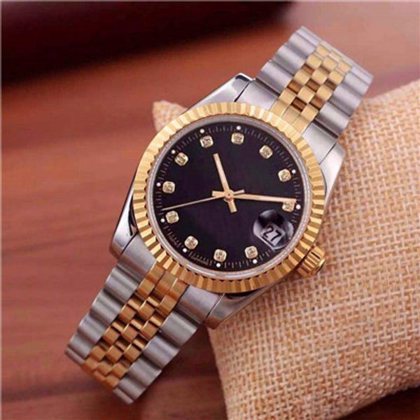 

De igner watche women luxury golden lady quartz watche automatic diamond watch royal oak teel calendar bu ine montre de luxe rm montre, Slivery;brown
