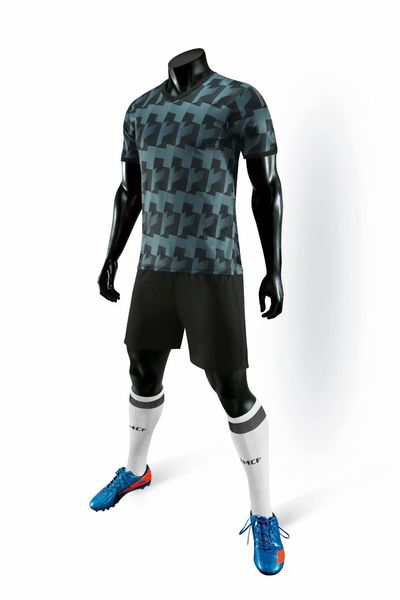 

men blank double-sided football team uniforms kits sports clothes tracksuits personality customized football sets with shorts b45-06, Blue;black