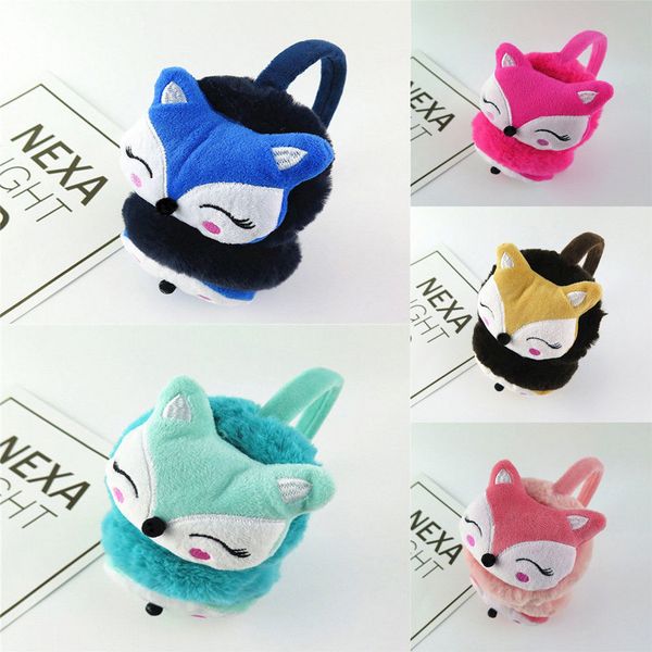 

kawaii cute animal fur earmuffs 2019 new ear warmer ear muffs winter accessories for women plushed cartoon animals style, Blue;gray