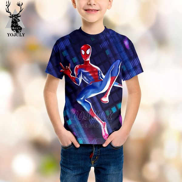 

yojuly 3d print kids cartoon : into the spider-verse children casual tshirt t-shirt boy girl clothing c16, White;black