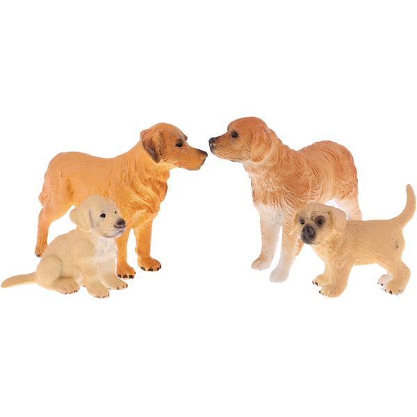 

4 pieces simulation dog figure toy animal model set home ornaments kids toy