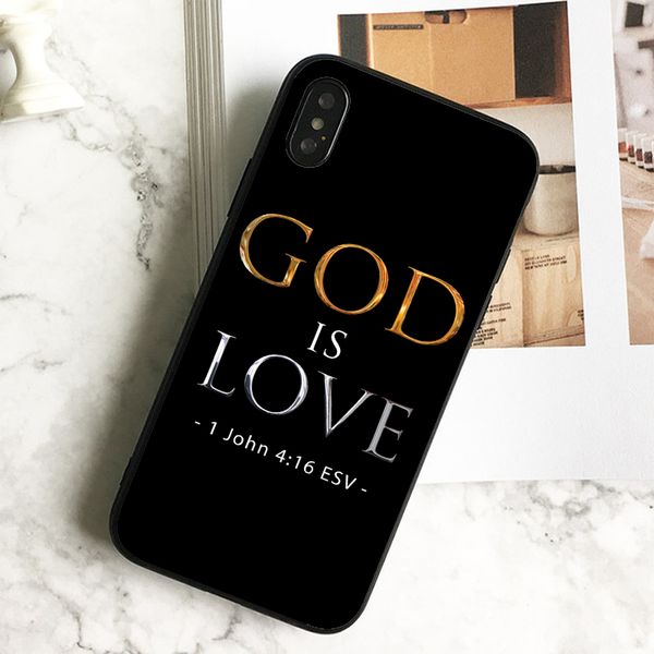 

coque luxury god is love phone case for iphone 11 pro xs max xr 8 7 6s plus 5 se case soft black tpu silicone cover.