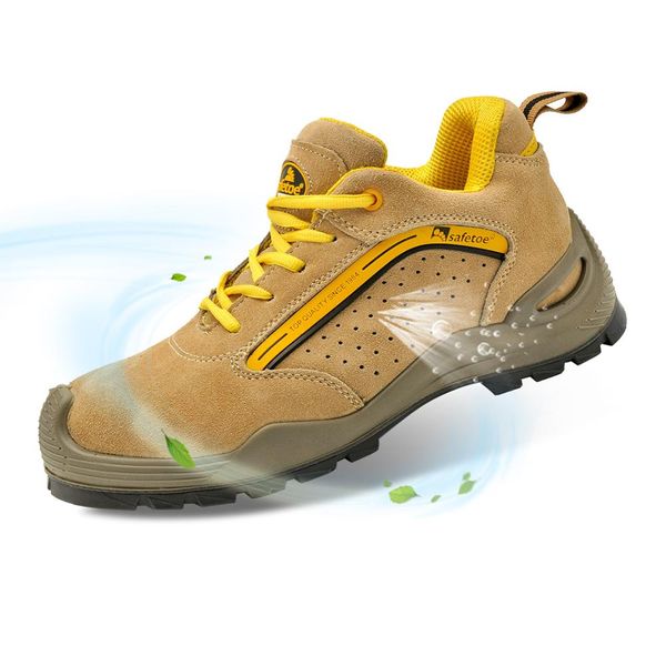 

safetoe safety shoes breathable with steel toe work shoes men casual protective footwear anti-piercing sports boots woman, Black
