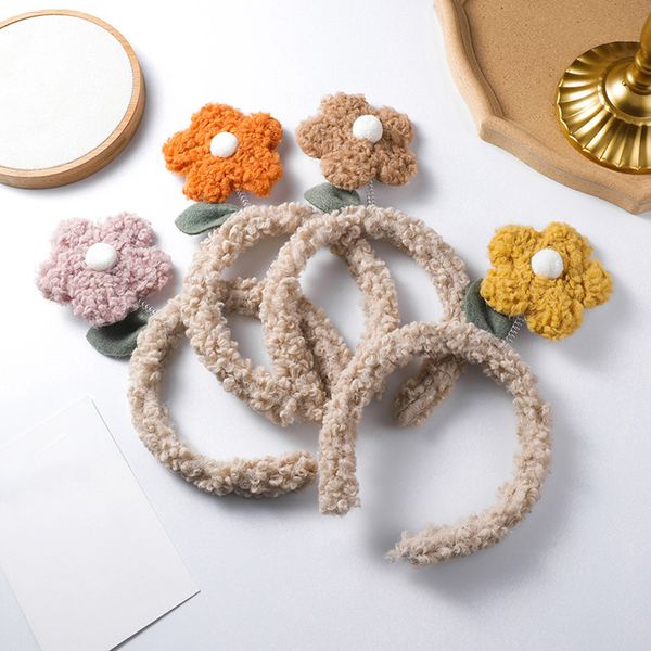 

девушки милые цветочные повязки дети плюшевые цветок волос группа девушка прекрасный нескользящий аксессуары для волос d88, Slivery;white