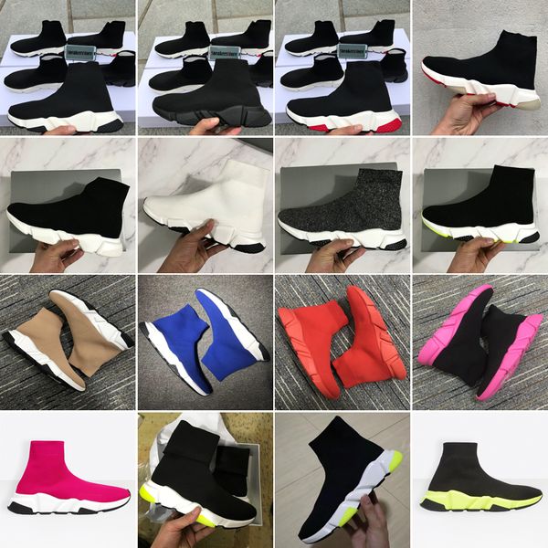 

with box 2020 new speed trainer socks shoes fashion designer shoes triple black oreo red flat men women casual shoes sport