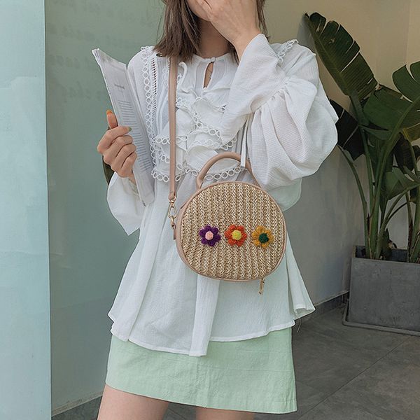 

women's bag fashion retro woven shoulder floral handbag beach schoudertas dames torebka damska shopper sac main femme