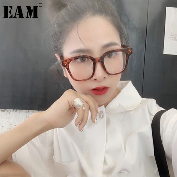 

eam] women transparent leopard multicolor big size glasses hat new temperament fashion tide all-match spring autumn 2019 jz481, Black
