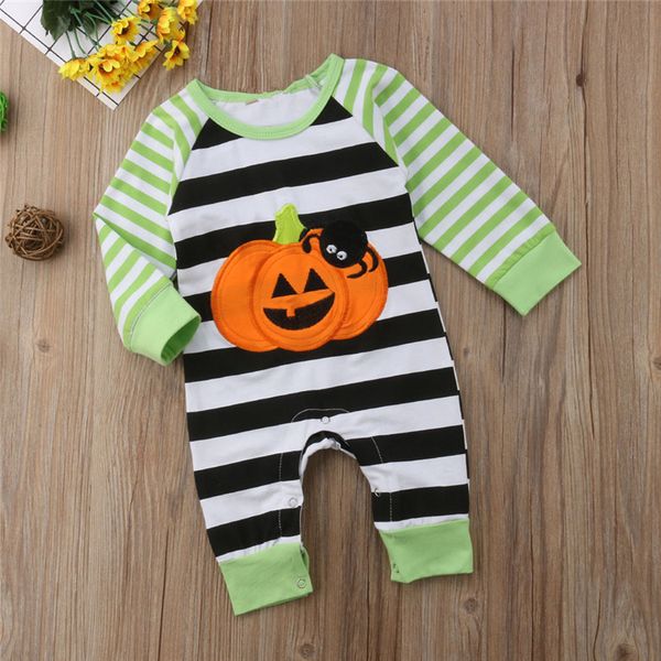 

halloween baby kid clothes halloween pure cotton stripes jumpsuits rompers baby crawling clothes kids designer clothes ajy666, Blue