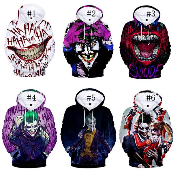 

women mens pullover streetwear coats kids joker hoodie halloween clothes long sleeve casual t shirts jacket sweatshirt tees c73101, White