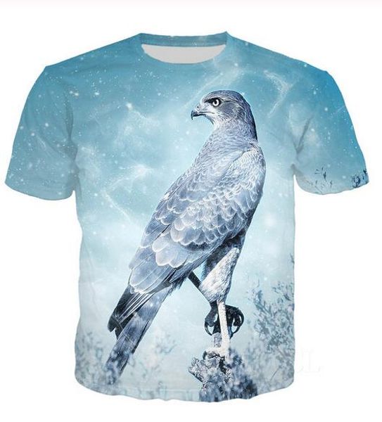 

new fashion mens / womans eagle shirt summer style funny 3d print casual t-shirt plus size t0186, White;black