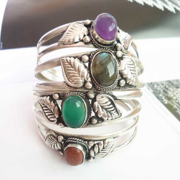 

bb-399 nepal vintage open cuff bangle copper inlay various beads bracelets for girls new arrival 2019, Black